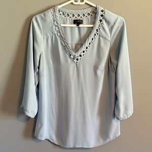The Limited Light Blue V-Neck Blouse